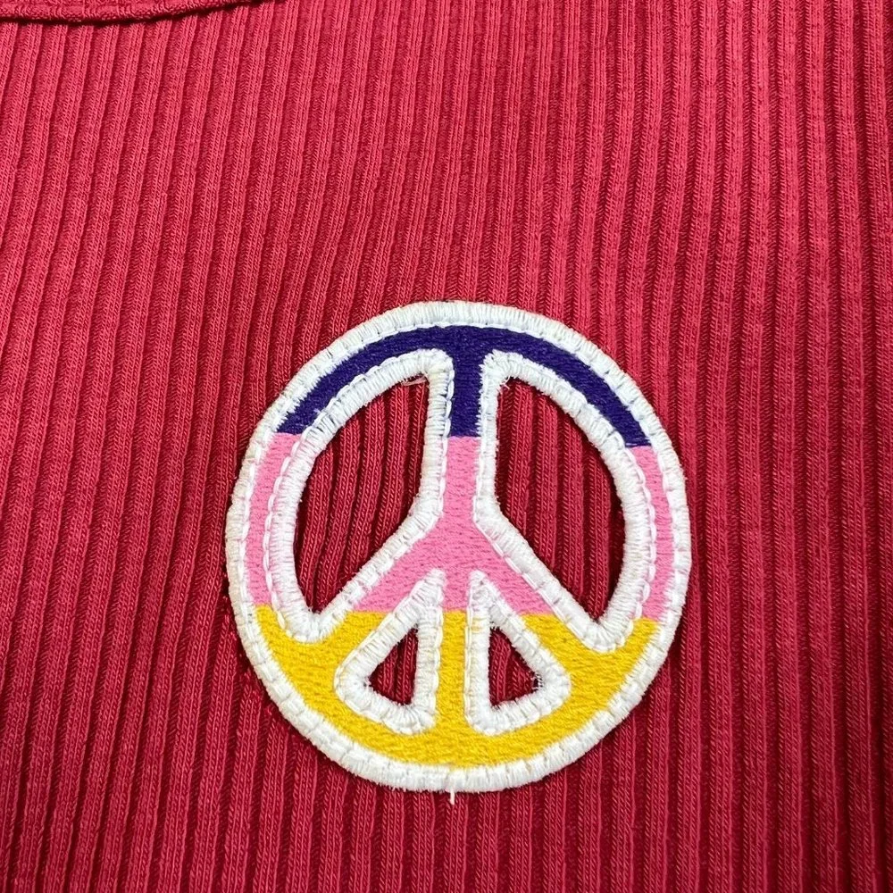 Old Navy‎ Peace Graphic Ribbed Top Love Song Girl’s Large/10-12